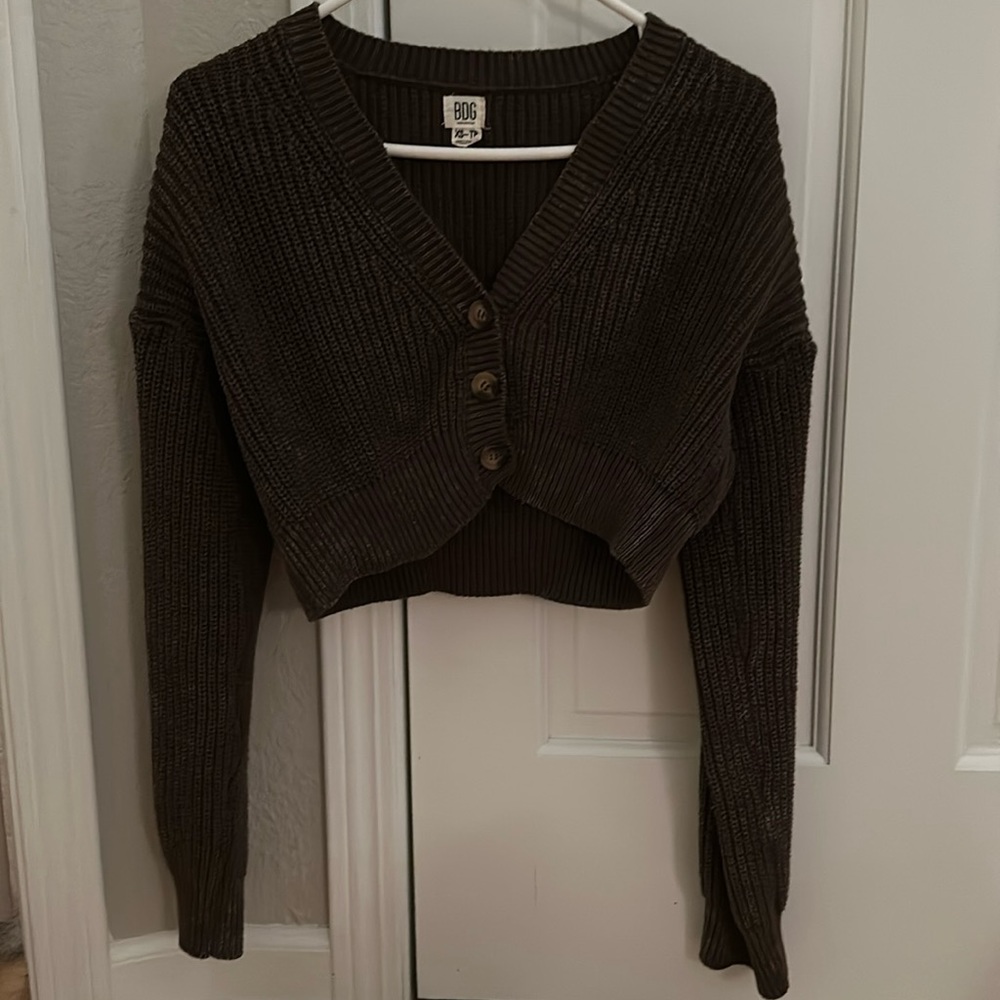 BDG Womens Button-up Cropped Sweater